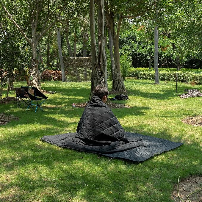 LOOGU Camo Blanket Waterproof Insulation Poncho Liner for Outdoor Camping, Hiking, Hunting, Survival, Backpacking, Picnicking