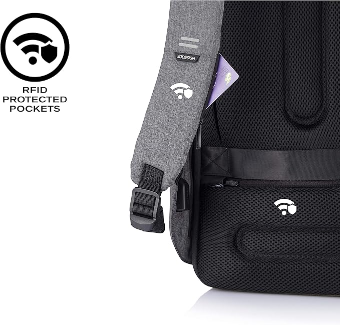 XDDesign Bobby Hero 16 Liter Anti Theft Laptop Backpack, Padded 15.6" Laptop Sleeve, Recycled Material, Water Repellent, USB Charging Port, Travel Carry on Flight Approved for Men&Women