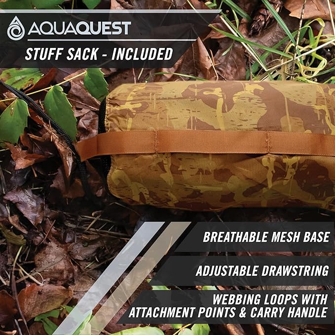 AquaQuest Defender Tarp – Heavy-Duty Waterproof (20,000 mm) Seam-Taped Rain Fly for Camping, Bushcraft & Survival