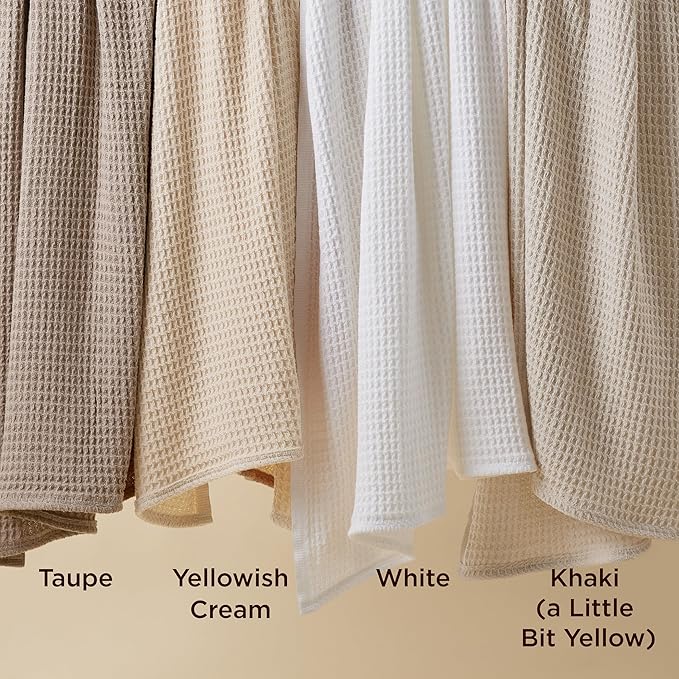 Bedsure Gentlesoft 100% Cotton Large Throw Blanket for Couch 50x70 inches - Breathable and Soft, Waffle Weave Throw Blanket for Office, Taupe