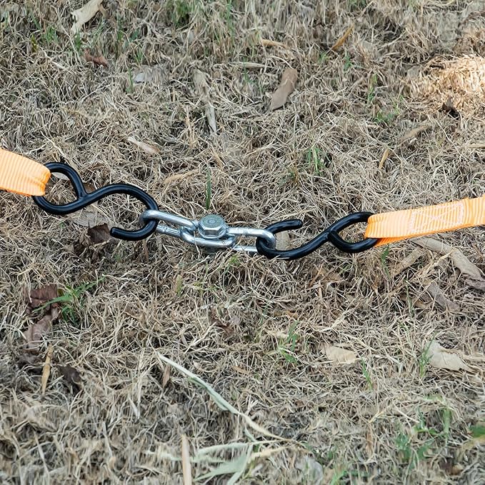 12 Pcs Screws 3/8 x 12 Tent Stakes Festival Kit with Chain Links and Washers | Hex Pegs | Heavy Duty Metal Tent Anchors & Camping Spikes with 17MM Hex Drill Adapter