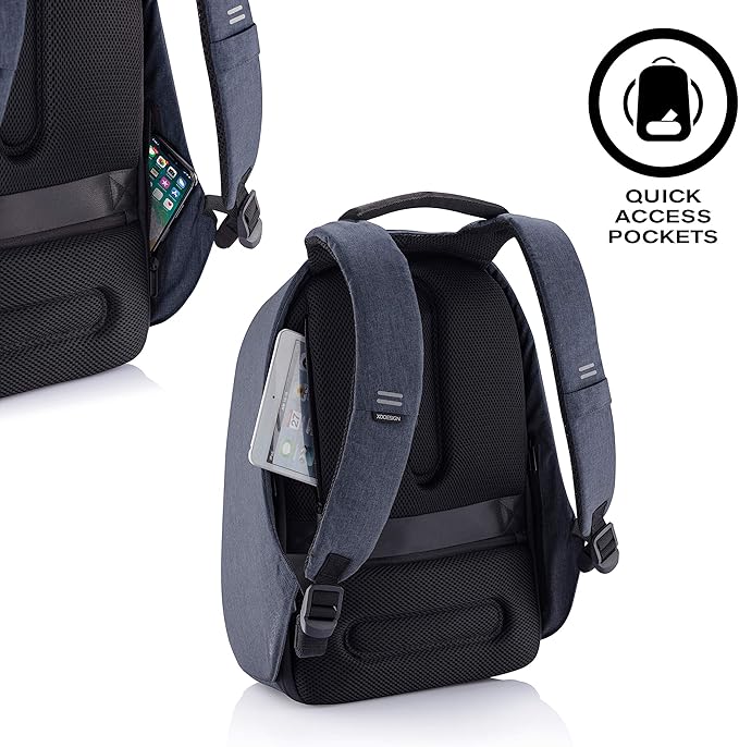 XDDesign Bobby Hero 20 Liter Anti Theft Laptop Backpack with Padded 17" Laptop Sleeve, Recycled Material, Waterproof, USB Charging Port, travel backpack carry on flight approved for men and women