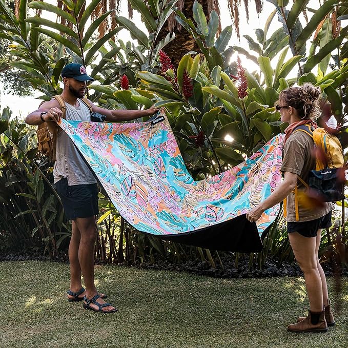 Nomadix Festival Blanket - Perfect for Picnics, Camping, & Lawn Seating - Plush Top & Water Resistant Base - Made with Post Consumer Recycled Materials - Jungle - 60x72