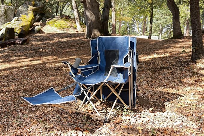 Nice C Chair with Canopy, Umbrella Chair, Chairs with Shade, Sports Chairs, USB, Type-C&DC Charging Cable Included, 30W Solar Panels, Removable Footrest&Cooler Bag (2 Navy)