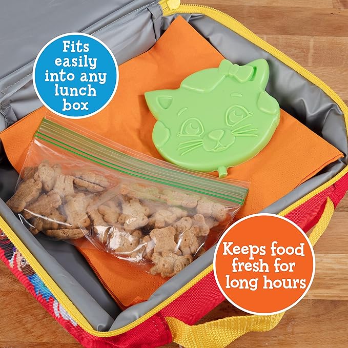 Katerina Kitty Cat Daniel Tiger Reusable Hard Ice 3 Pack- Slim Lightweight Design, Cool Thin Freezer Packs Keeps Food Cold for Longer- Easily Fits Inside Kids School Lunch Box Bento or Insulated Bag