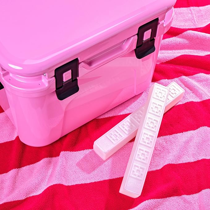 Cool Coolers XL Fashion Icicles by Fit + Fresh, 4pk Ice Pack Sticks for Coolers, Freezer Packs for Lunchboxes, Pearl White