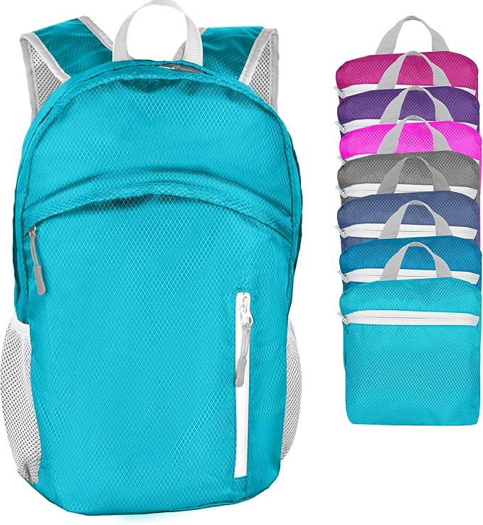 Waterproof Foldable Backpack Dry Storage Lightweight Daypack 35L Outdoor Backpack for Beach Men Women Sky Blue