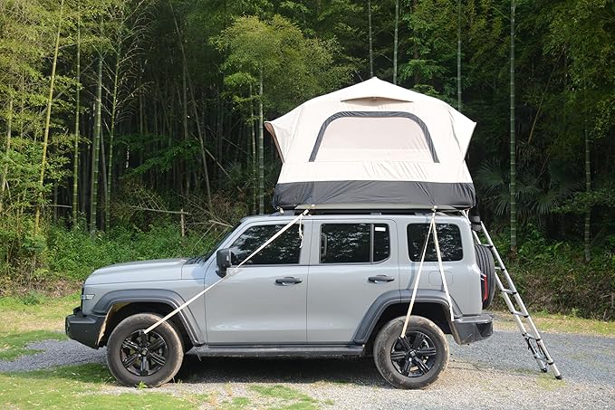 Inflatable Rooftop Tent for Car SUV Truck,2 Person Roof Top Camping Tent with Mattress & Ladder, Waterproof 300D Oxford Fabric, Windproof Design for Overlanding and Outdoor Adventure