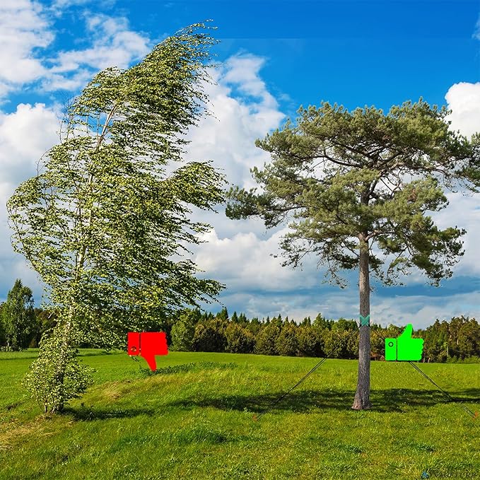 Tree Straightening Kit 6 Pack - Supports and Stake for Leaning Trees, 13.12 Feet Straps for Young Growth