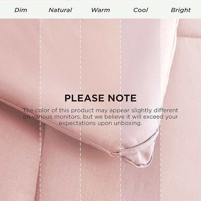 Bedsure Comforter Duvet Insert - Quilted Comforters Twin XL Size, All Season Duvet, GentleSoft Down Alternative Bedding, with 8 Tabs, Gifts for Women/Men, Pink, Twin XL 92 x 68 Inches