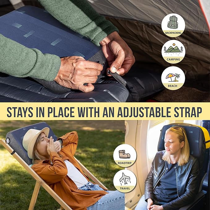 TREKOLOGY ULR7 Camping Sleeping Pad & ALUFT Pro SE Inflatable Pillow Bundle– Ultra-Light Insulated Sleeping Mat with Foam-Padded Case Camping Pillow– Perfect for Backpacking, Hiking & Outdoor Comfort