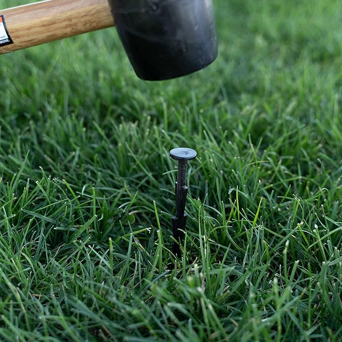 Mighty-Spikes™ Garden Stakes 100-Pack Black – 6" Super Strong, Rust & Break Resistant – Made in USA, Patented Design for Landscaping, Turf, Tarps, Tents & Camping – Reusable & Eco-Friendly