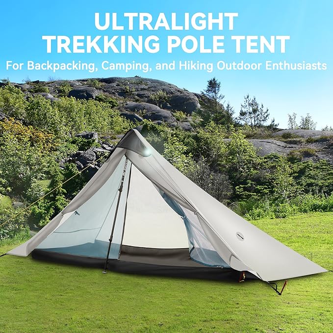 Ultralight Tent 3-Season Backpacking Tent 1 Person/2 Person Camping Tent, Outdoor Lightweight LanShan Camping Tent Shelter, Perfect for Camping, Trekking, Climbing, Hiking