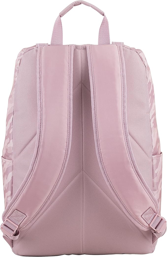 FUEL Multi-Pocket Cargo Travel Backpack Luggage Bag with Top-Loader Entry, Pink Camo