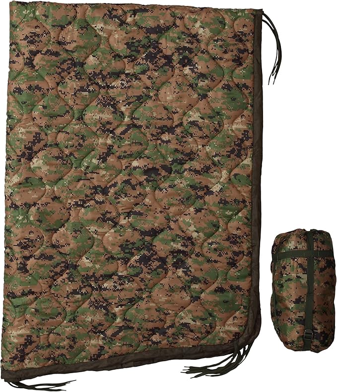 USGI Industries Military Woobie Blanket | Thermal Insulated Camping Blanket, Poncho Liner | Large, Portable, Insulation, Water-Resistant, for Hiking, Survival | Compression Carry Bag
