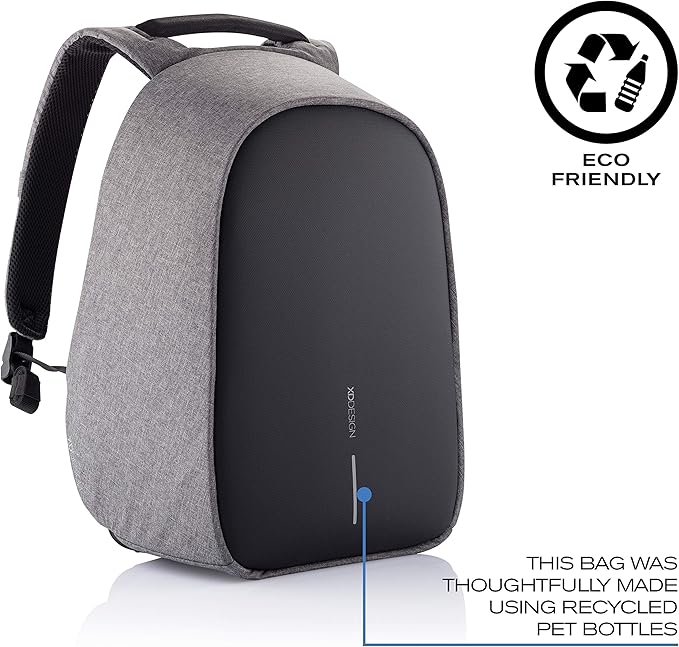 XDDesign Bobby Hero 16 Liter Anti Theft Laptop Backpack, Padded 15.6" Laptop Sleeve, Recycled Material, Water Repellent, USB Charging Port, Travel Carry on Flight Approved for Men&Women