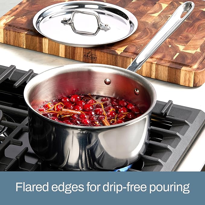 All-Clad D3 3-Ply Stainless Steel Cookware Set – 10-Piece Pots and Pans Set, Induction, Oven Broiler Safe 600F - Includes Frying Pans, Saucepan, Sauté Pan, Stockpot, Professional Cookware – Silver