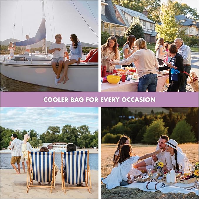 Fit & Fresh Carefree Cooler Collection – Insulated, Leakproof, Water-Resistant Tote & Mini Sling Bag for Summer Pool & Travel