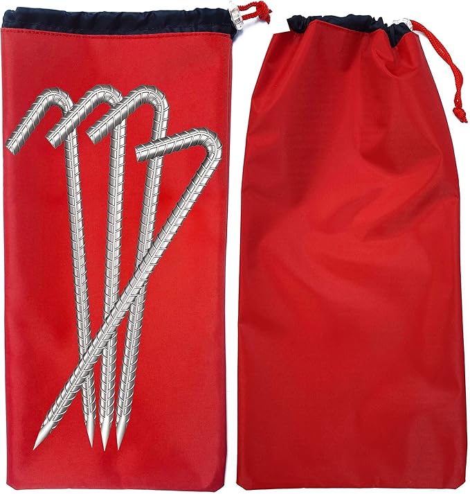 Bag Camping Tent Stakes Heavy Duty Red Nylon Sack Waterproof Pocket Ditty Camp Accesorries Storage Peg Bag