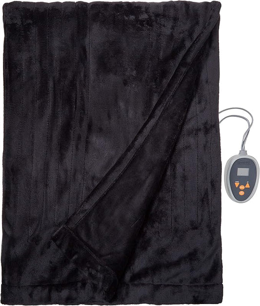 Beautyrest Heated Electric Blanket for Cold Weather, Fast Heating Heated Blanket, Auto Shut Off, Virtually Zero EMF, Multi Heat Setting, UL Certified, Black Twin (84 inx62 in)