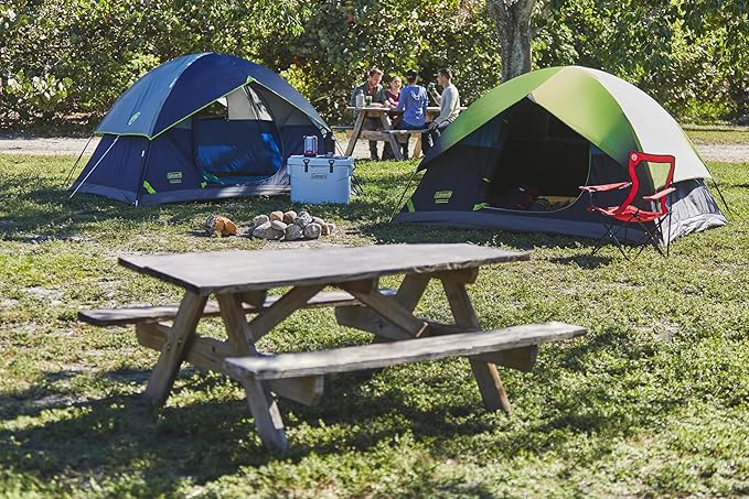 Coleman Sundome Camping Tent with Rainfly, 2/3/4/6 Person Tent Sets Up in 10 Mins, Weatherproof Shelter for Camping, Festivals, Backyard, Sleepovers, & More
