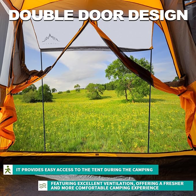 SUV Tent for Camping,Waterproof PU2000mm, Fits 5-8 People,Spacious Double Layer Design, Includes Rainfly & Storage Bag, 8FT L x 8FT W x 7.2FT H | for Camping, Waterproof PU2000mm, Spacious Double Layer Design, Includes Rainfly, Storage Bag
