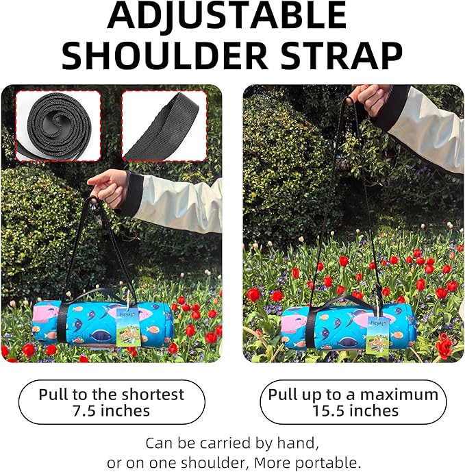 Outdoor Picnic Blanket Blue Ocean 80"x80" Oversize Sandproof Beach Blanket Waterproof Picnic Blankets Foldable for Caming, Beach, Outdoor Activities.