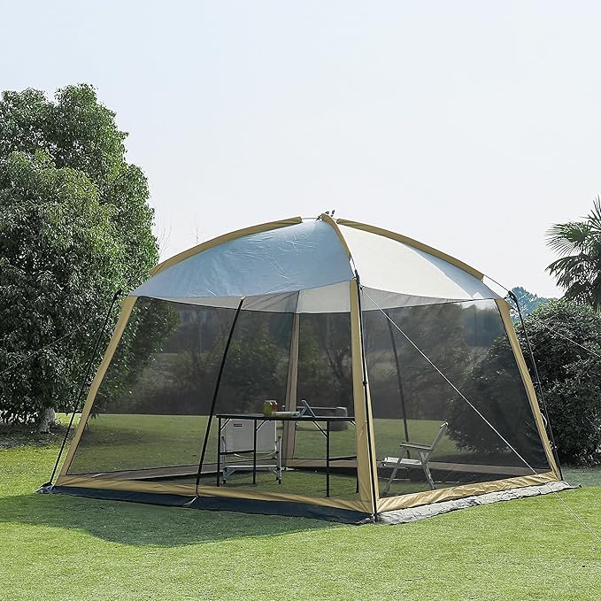Screen House Room 11x11 Ft Mesh Net Tent Canopy Shelter Gazebo, Easy Setup & Waterproof & Sunshade, Suitable for Camping Trip, Backyard, Beach, Picnic