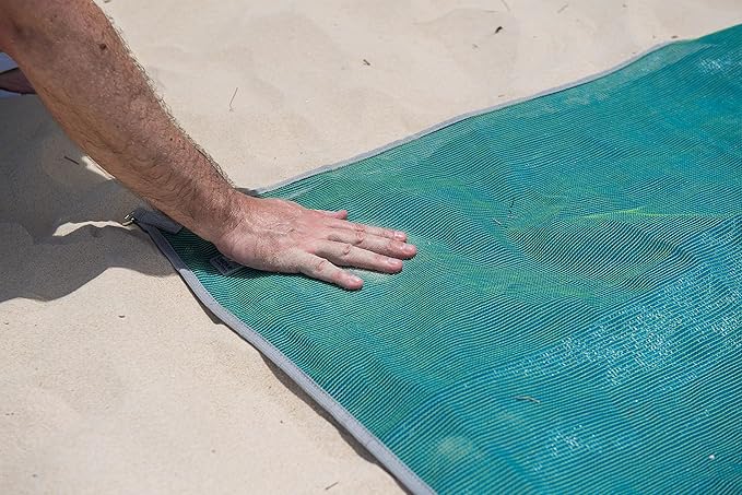 CGEAR Original Sand-Free Outdoor Rug Camping Mat - Water-Resistant & Anti-Fade Material - Military-Grade - Reversible Design - Area Rug for Beach, RV, & Picnics - Travel Bag