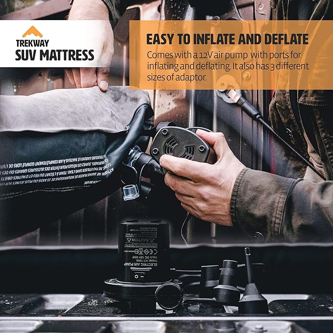 Offroading Gear SUV/Van Inflatable Air Mattress w/Side Chambers - Car Camping Bed - for 4Runner, Outback, Forester, Cherokee, RAV4, Blow Up Inflatable. from Trekway