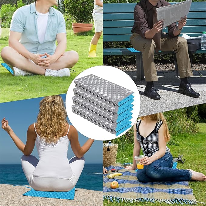 REDCAMP Foam Hiking Seat Pad, Foldable Z Ultralight Sitting Pad for Camping Backpacking Stadium Outdoor, Green/Blue/Khaki/Yellow/Black