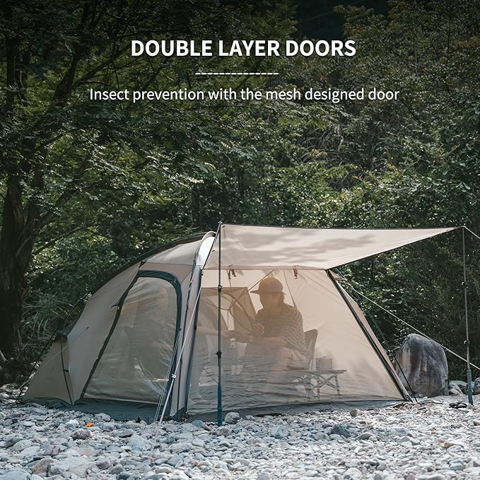 Naturehike Massif Hot Tent with Stove Jack, Waterproof Windproof 4 Season Tent, 2/4 Person Cold Weather Winter Tents for Camping