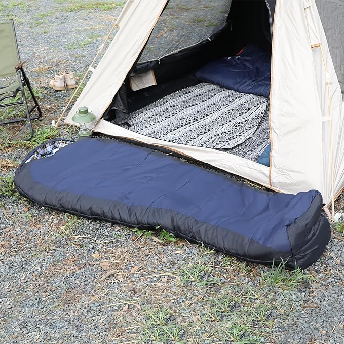 REDCAMP Cold Weather Mummy Sleeping Bag, Warm Flannel Cotton Sleeping Bag, 2 lbs/ 4 lbs Filling