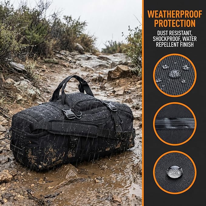 Gym Bag, 3-in-1 Duffel Backpack, Waterproof Travel & Sports Bag for Outdoor, Tactical, Camping & Hunting – Weekend & Overnight Gear