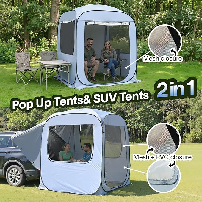 Alvantor® SUV Tailgate Tent, Instant Pop Up Car Tent Creates Extra Living Space, UV Protection, Quick Setup in Seconds for Family, Road Trips, Tailgating, Beach, Outdoor Camping