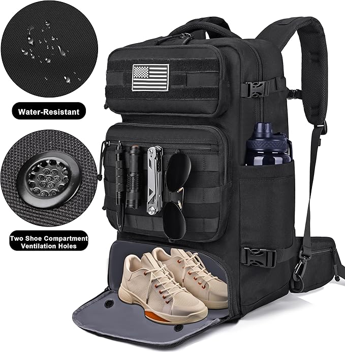 40L Travel Backpack Mens TSA Approved Carry-on Durable Large Weekender Backpack Fits 17.3 Inch Laptop YKK-Zipper AER Travel Pack with USB Charging Port Shoes Compartment