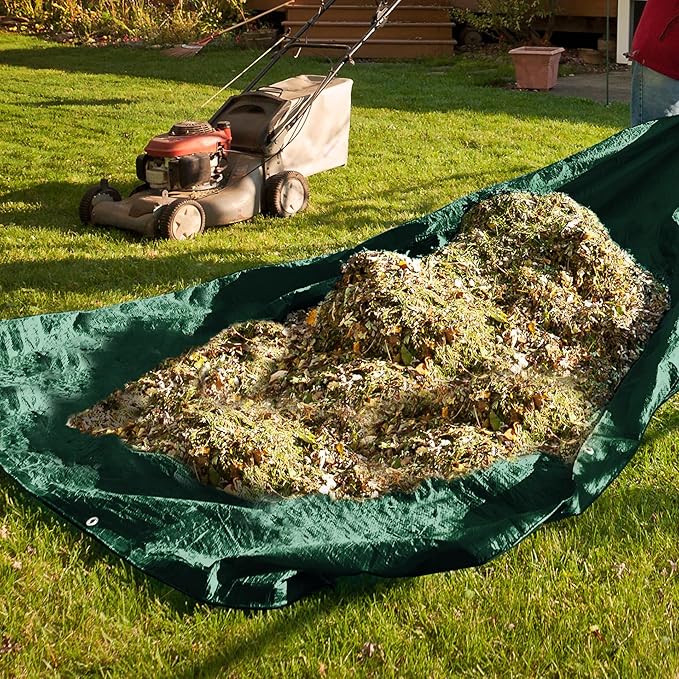 Tarp 12x16 Feet 16 Mil Heavy Duty Waterproof Tarp, Large Multipurpose Cover with Brass Grommets and Reinforced Edges, UV Resistant Thick Poly Tarps for Outdoor Camping Tent Pool Car, Green