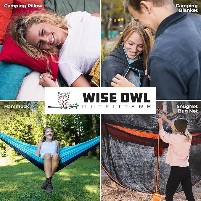 Wise Owl Outfitters Hammock Chair for Adults – Comfortable Portable Folding Rocking Camping Chair with Carry Bag – Great for Lawn, Campsite & Outdoors