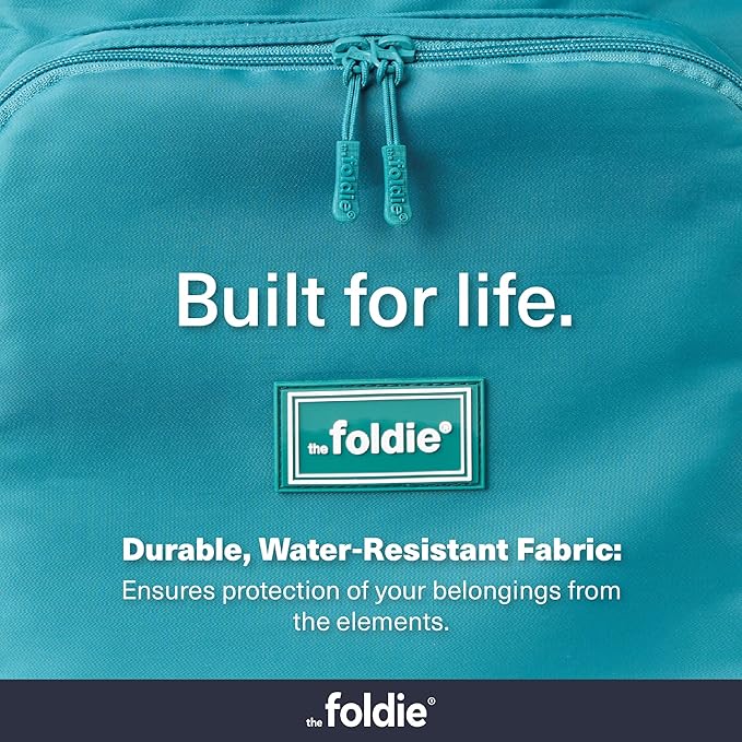 The Foldie Packable Backpack for Travel 32L - Lightweight Foldable Backpacks with Trolly Sleeve & RFID Protection - Water-repellent Casual Daypack Backpacks for Hiking, Camping & Gym - Teal