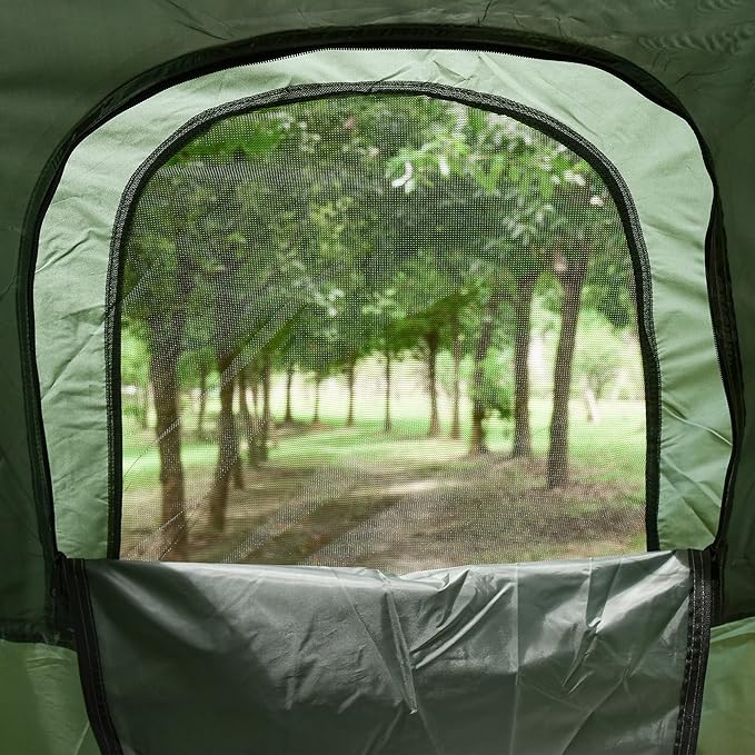 Person Foldable Camping Cot with Tent, Bedspread and Thick Air Mattress, 4-in-1 Elevated Camping Bed Tent for Outdoor Hiking, Picnic, Travel