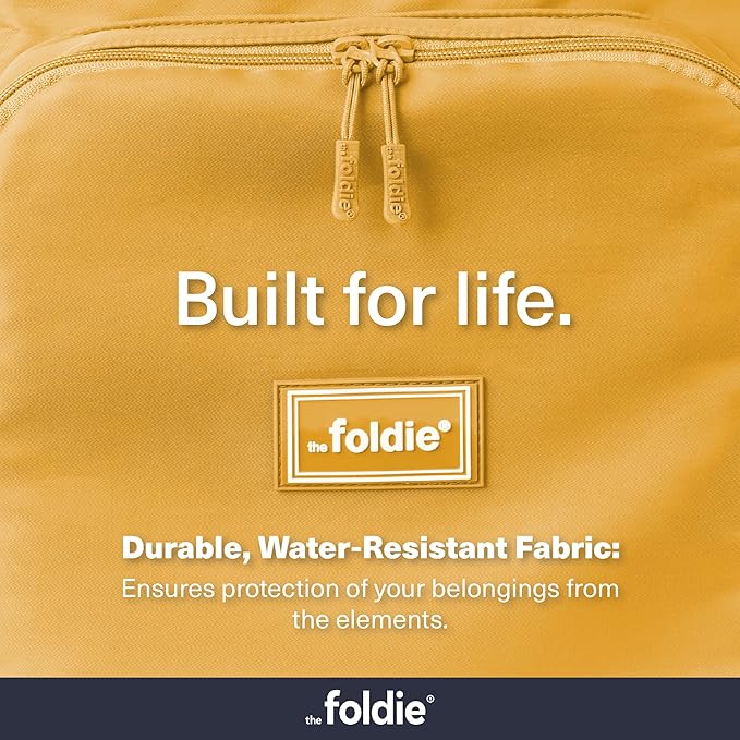 The Foldie Packable Backpack for Travel 32L - Lightweight Foldable Backpacks with Trolly Sleeve & RFID Protection - Water-repellent Casual Daypack Backpacks for Hiking, Camping & Gym - Yellow