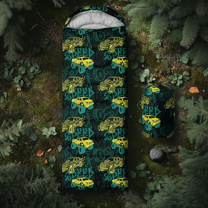 AILONEN Boys Sleeping Bag for Camping,Nautical Anchor,Lightweight & Waterproof,3 Season Warm & Cool Weather,Navy Blue Sleeping Bags for Kids Men Travelling,Outdoors