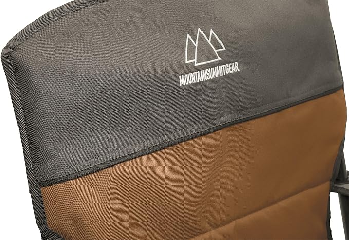 MOUNTAIN SUMMIT GEAR Quilted Low Camping Chair with Padded Seat and Back for Camping/Hiking/Backpacking Made by Caddis Sports (Low Chair (Brown))