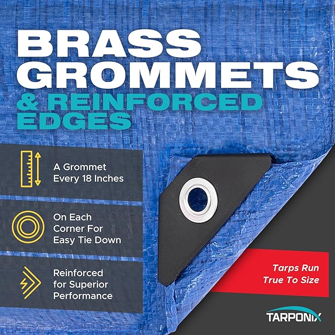 Better Blue Poly Tarp 10’ x 12’ – Lightweight 5 Mil Waterproof Cover – Durable, Weatherproof, Multipurpose Protection for Camping, Roofing, Construction