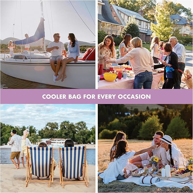 Fit & Fresh Carefree Cooler Collection – Insulated, Leakproof, Water-Resistant Tote & Mini Sling Bag for Summer Pool & Travel