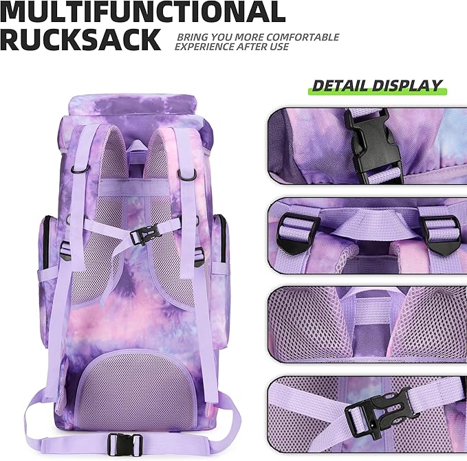 King'sGuard 70L Camping Hiking Backpack for Men Women Large Military Tactical Backpack Molle Rucksack Backpack for Outdoor