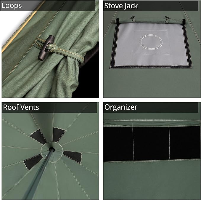 WHITEDUCK Regatta Canvas Bell Tent - w/StoveJack, Waterproof, 4 Season Luxury Camping and Glamping Yurt Tent Outdoor