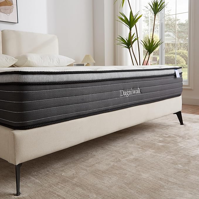 Full/Queen/King Size Foam Mattress, Skin Friendly, Provides Targeted Support, Noiseless Sleep, Simple Comfort, 10/12-inches Thickness Available (Cream White, King (U.S. Standard), 12, Inches)
