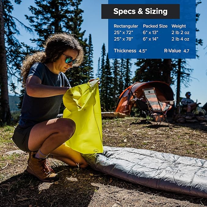 Big Agnes Circle Back Insulated Sleeping Pad 3-Season Air Pad with Removable Cover