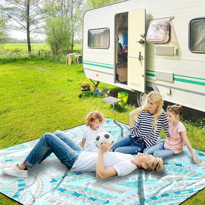 Beach Blanket Waterproof Sandproof Extra Large Beach Mat 79" X 83"/120"x108"for 1-8 Adults Quick Drying Durable Outdoor Picnic Mat for Beach Travel Camping Hiking